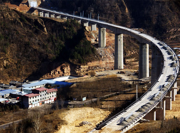 飛虹——中南鐵路隰縣城川河大橋 